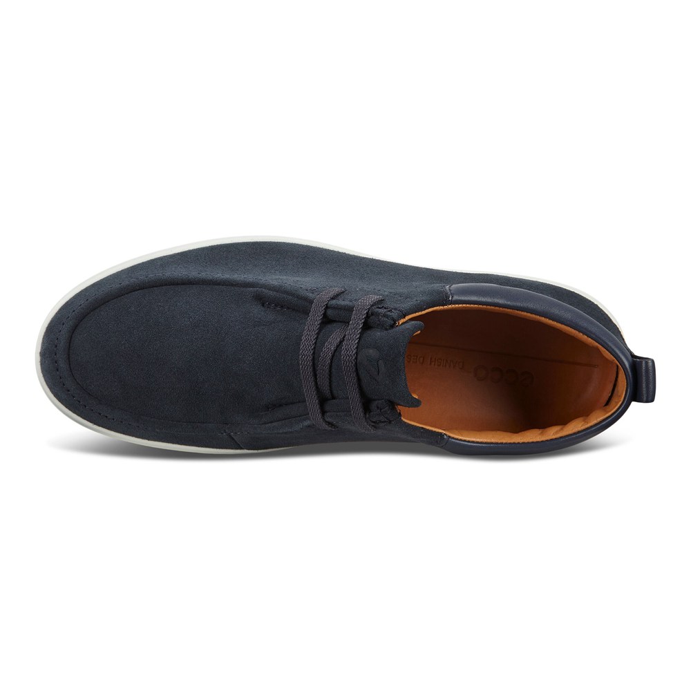 ECCO Mens Moccasins Navy - Soft 7 - MZF-132965